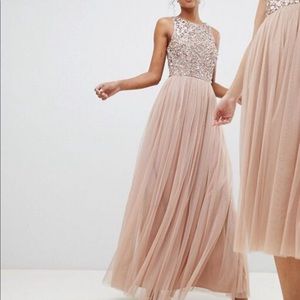 ASOS Maya Sleeveless Sequin Bodice Tulle Maxi
